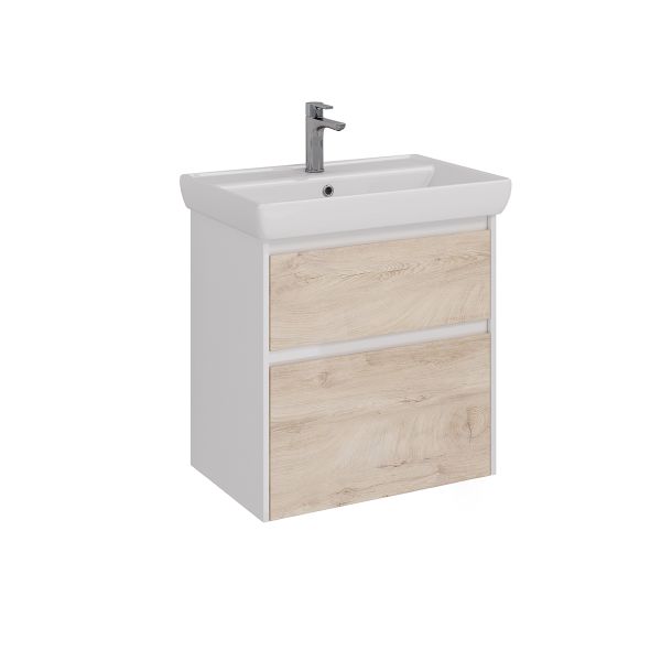Тумба под раковину Lemark Combi LM03C70T-dub 70 см белый глянец