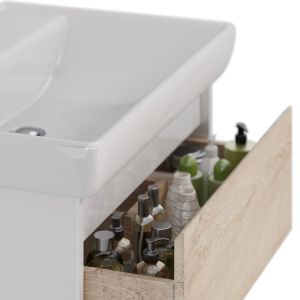 Тумба под раковину Lemark Combi LM03C70T-dub 70 см белый глянец