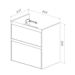 Тумба под раковину Lemark Combi LM03C70T-dub 70 см белый глянец