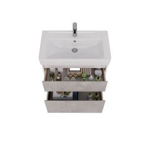 Тумба под раковину Lemark Combi LM03C80T-Beton 80 см белый глянец