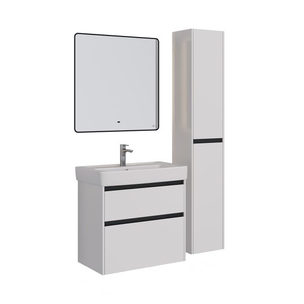 Тумба под раковину Lemark Combi LM03C80T-black 80 см белый глянец черный