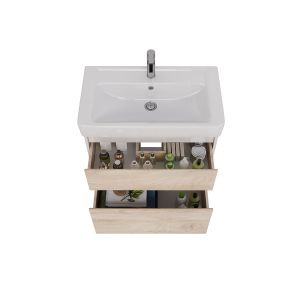 Тумба под раковину Lemark Combi LM03C80T-dub 80 см белый глянец