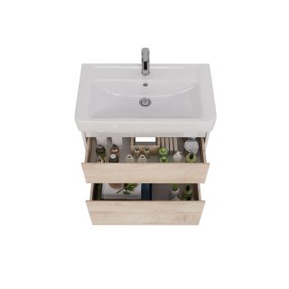 Тумба под раковину Lemark Combi LM03C80T-dub 80 см белый глянец