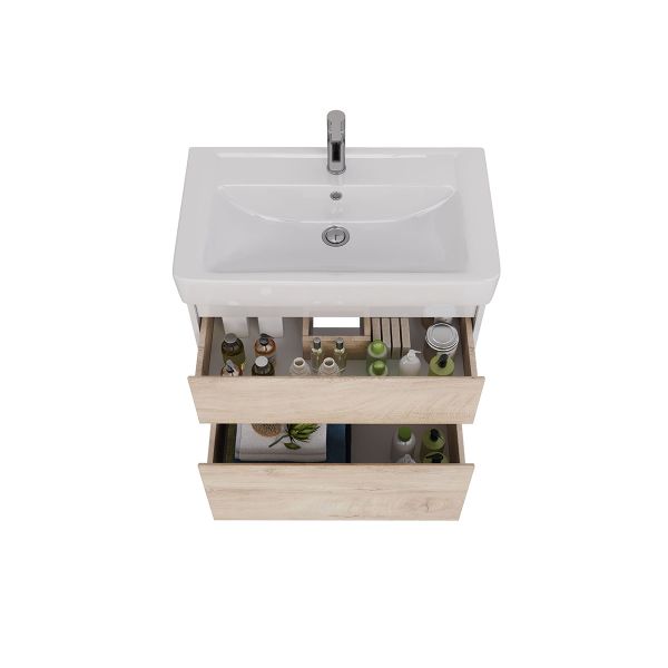 Тумба под раковину Lemark Combi LM03C80T-dub 80 см белый глянец