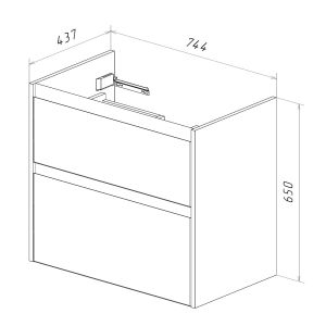 Тумба под раковину Lemark Combi LM03C80T-dub 80 см белый глянец