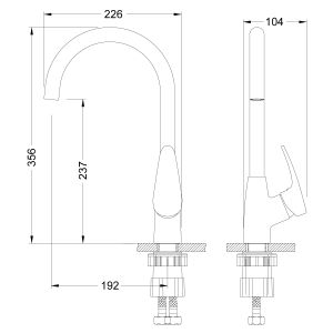 Смеситель для кухни Lemark Linara LM0405PGS с высоким поворотным изливом серый шёлк