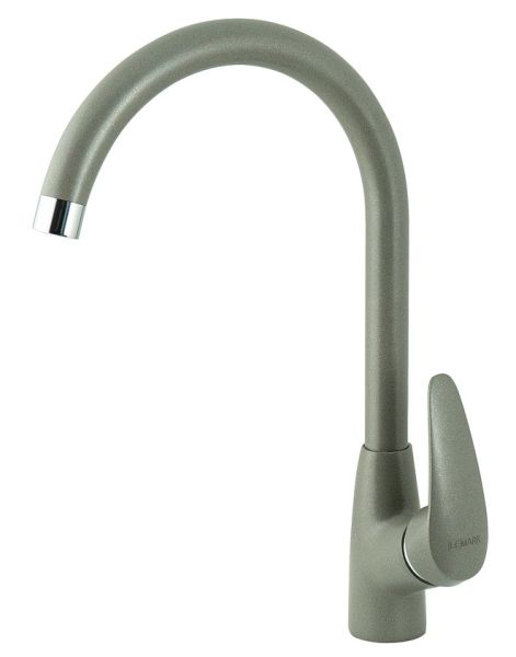 Смеситель для кухни Lemark Linara LM0405PGS с высоким поворотным изливом серый шёлк