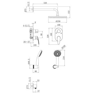 Душевой комплект Lemark Linara LM0429C хром Душевой комплект Lemark Linara LM0429C хром