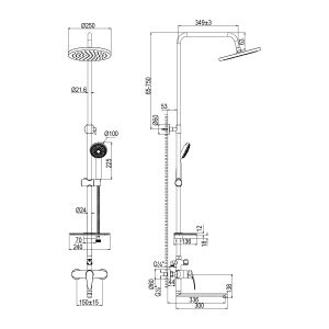 Душевая стойка Lemark Linara LM0462CF хром