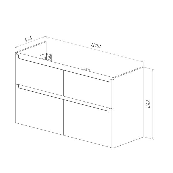 Тумба под раковину Lemark Buno LM04B125T 120 см белый глянец