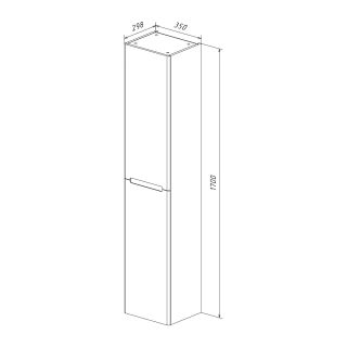 Шкаф-колонна Lemark Buno LM04B35P 35 см подвесной белый глянец