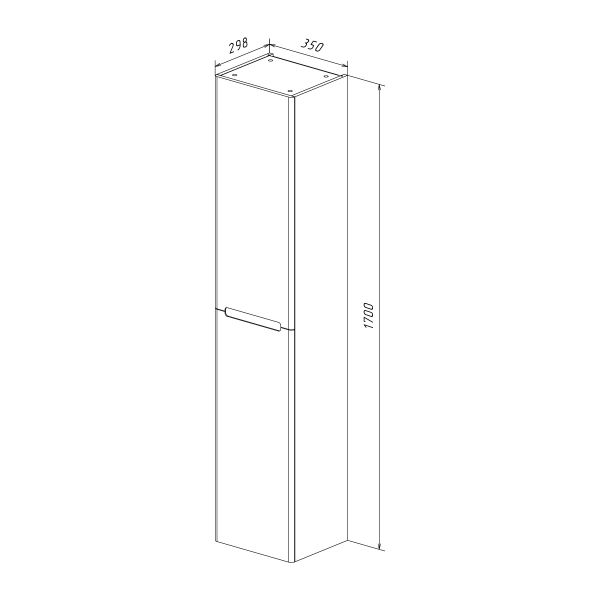 Шкаф-колонна Lemark Buno LM04B35P 35 см подвесной белый глянец