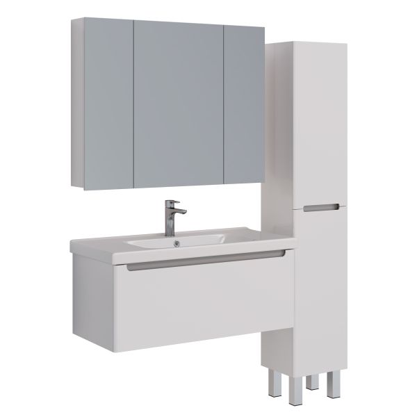 Тумба под раковину Lemark Buno mini LM05BM100T 100 см белый глянец