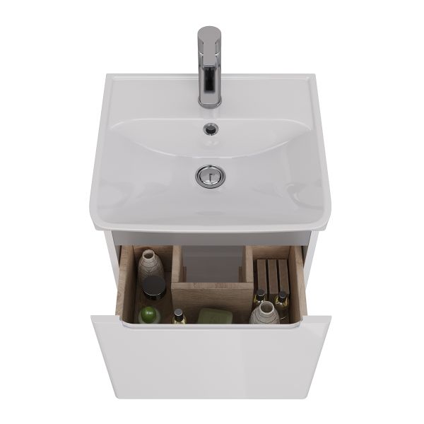 Тумба под раковину Lemark Buno mini LM05BM45T 45 см белый глянец