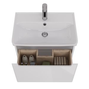 Тумба под раковину Lemark Buno mini LM05BM60T 60 см белый глянец