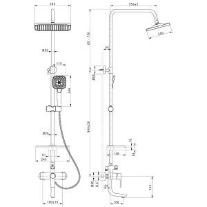 Душевая стойка Lemark Aura LM0662CH хром