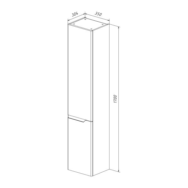 Шкаф-колонна Lemark Miano LM06M35P 35 см подвесной белый глянец