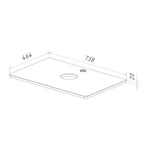 Столешница Lemark MIANO  LM06M80S 80 см из стекла цвет Белый
