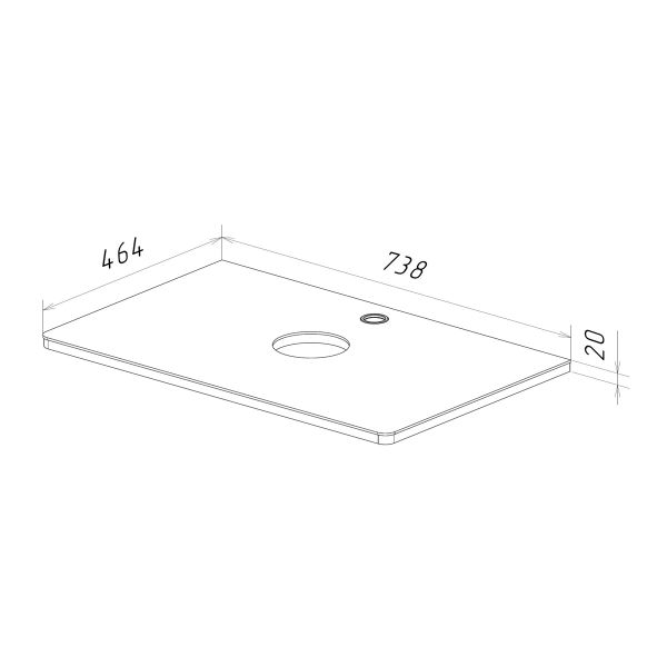 Столешница Lemark MIANO  LM06M80S 80 см из стекла цвет Белый