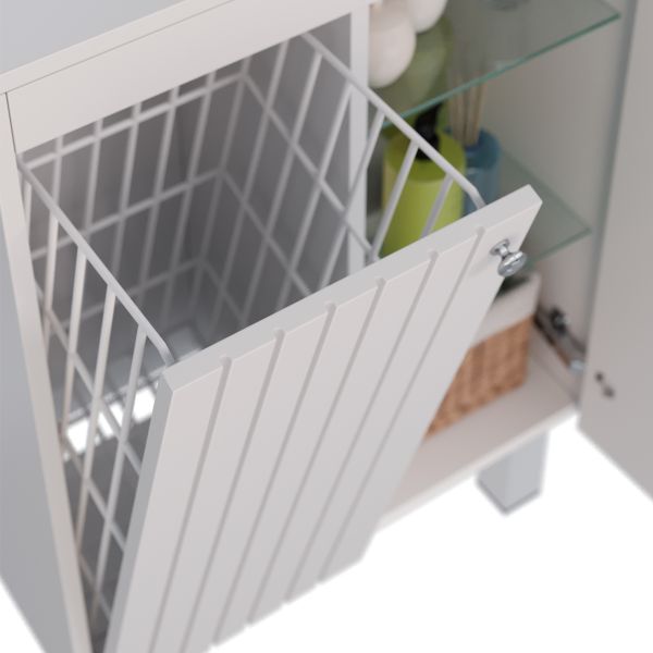 Шкаф Lemark ROMANCE LM07R35N-SH 60 см напольный Белый глянец
