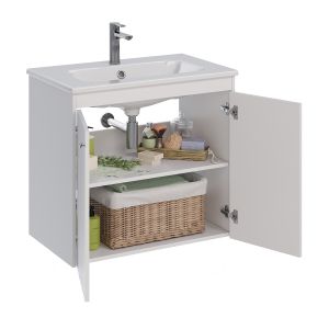 Тумба под раковину Lemark Romance LM07R80T 80 см белый глянец