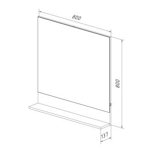 Зеркало Lemark ROMANCE LM07R80Z 80 см подвесное с полкой