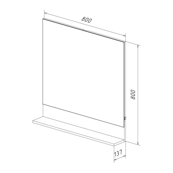 Зеркало Lemark ROMANCE LM07R80Z 80 см подвесное с полкой