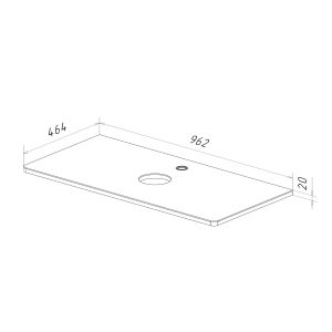 Столешница Lemark OLIVIA LM08OL100S 100 см из стекла цвет Белый