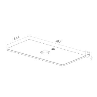 Столешница Lemark OLIVIA LM08OL100S 100 см из стекла цвет Белый