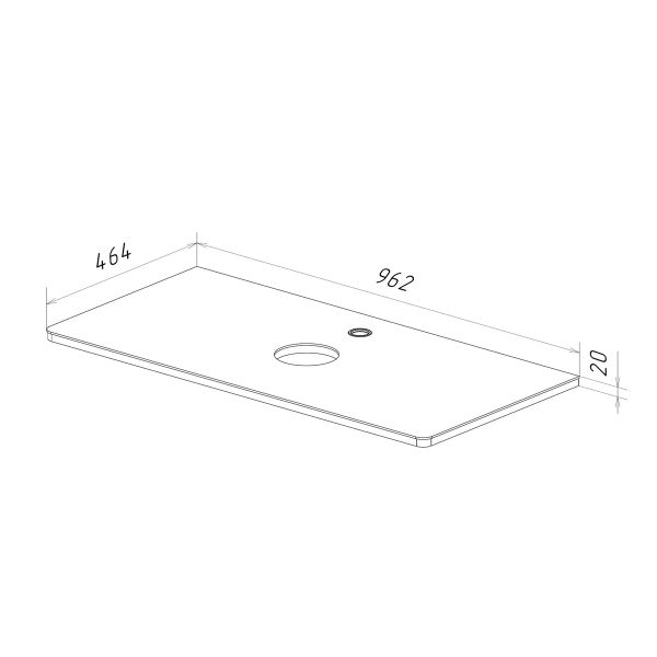 Столешница Lemark OLIVIA LM08OL100S 100 см из стекла цвет Белый
