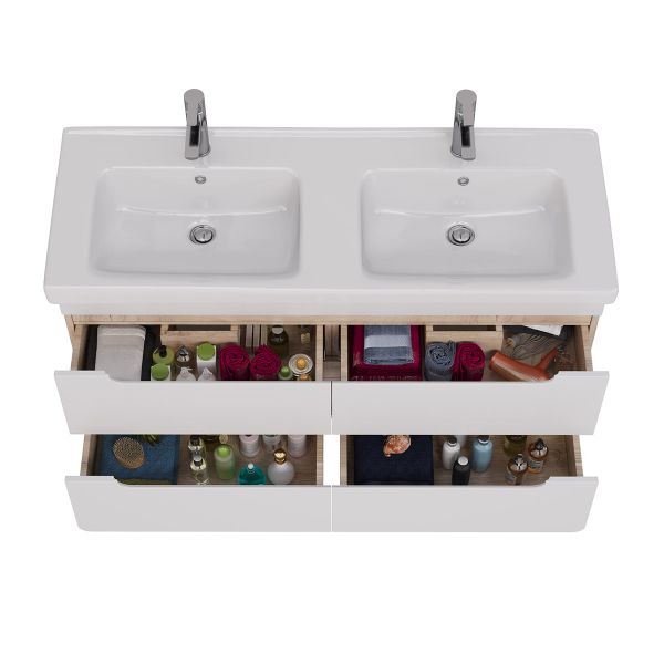 Тумба под раковину Lemark Olivia LM08OL125T 125 см белый глянец