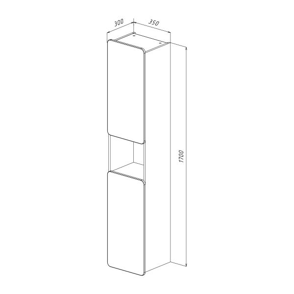 Шкаф-колонна Lemark Olivia LM08OL35P 35 см подвесной белый глянец