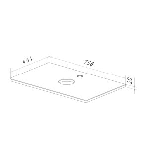 Столешница Lemark OLIVIA LM08OL80S  80 см из стекла цвет Белый