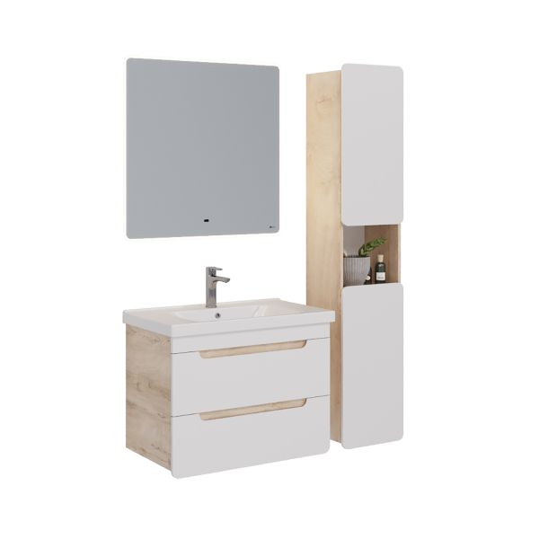 Тумба под раковину Lemark Olivia LM08OL80T 80 см белый глянец