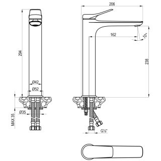 Смеситель для раковины Lemark Ortus LM11309C хром