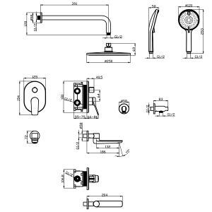 Душевой комплект Lemark Ortus LM11322C хром