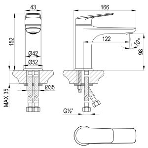 Смеситель для раковины Lemark Verba LM11406C хром
