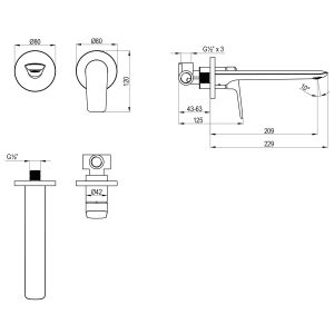 Встраиваемый смеситель для раковины Lemark Verba LM11426C хром