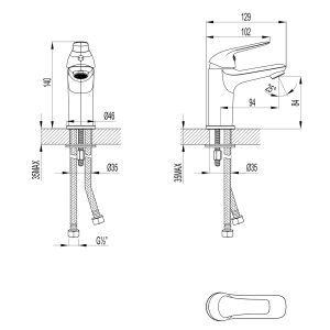 Смеситель для раковины Lemark Plus Advance LM1231C хром