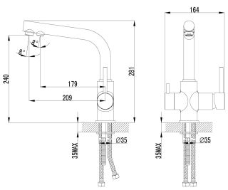 Смеситель для кухни Lemark Comfort LM3061PGS с подключением к фильтру питьевой воды серый шёлк Смеситель для кухни Lemark Comfort LM3061PGS с подключением к фильтру питьевой воды серый шёлк