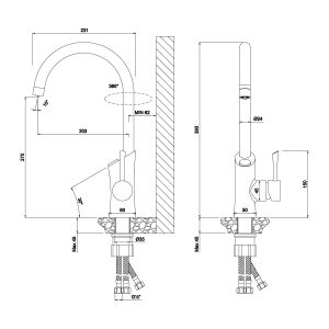 Смеситель для кухни Lemark LM3072C085 в комплекте с фильтром Basic для очистки воды от хлора и вредных примесей сталь