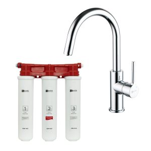 Смеситель для кухни Lemark LM3073C085 с фильтром Basic для очистки воды от хлора и вредных примесей хром