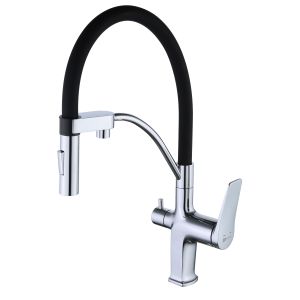 Смеситель для кухни Lemark LM3074C085 в комплекте с фильтром Basic для очистки воды от хлора и вредных примесей хром