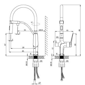 Смеситель для кухни Lemark LM3074C085 в комплекте с фильтром Basic для очистки воды от хлора и вредных примесей хром