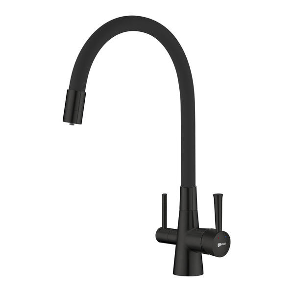Смеситель для кухни Lemark LM3075BL085 с фильтром Basic для очистки воды от хлора и вредных примесей чёрный