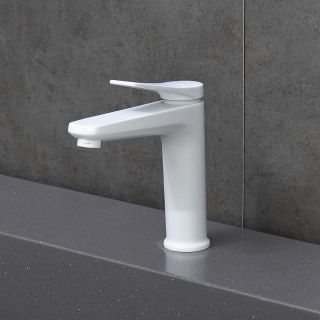 Смеситель для раковины Lemark Bronx LM3706MW с донным клапаном белый