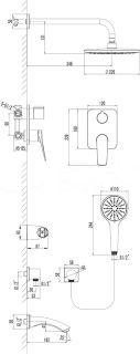 Смеситель Lemark Bronx LM3722BL для ванны и душа, встраиваемый Смеситель Lemark Bronx LM3722BL для ванны и душа, встраиваемый