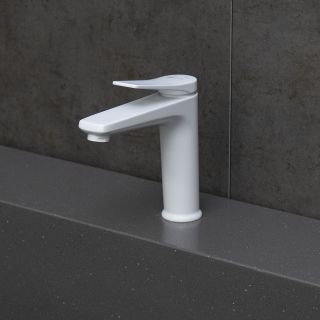 Смеситель для раковины Lemark Bronx LM3737MW с донным клапаном белый