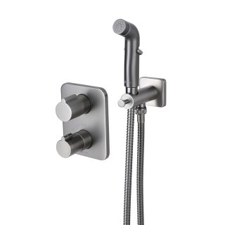Гигиенический душ со смесителем Lemark Bronx LM3740GM термостатический графит Гигиенический душ со смесителем Lemark Bronx LM3740GM термостатический графит