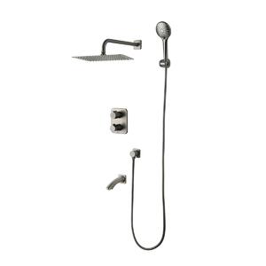 Душевой комплект Lemark Bronx LM3742GM с термостатом графит